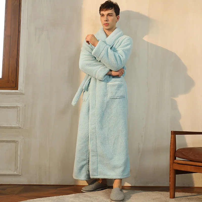 Ortekor Flannel Winter Bathrobe | Men's Robe with Adjustable Sash | Cozy Comfort for Cold Days