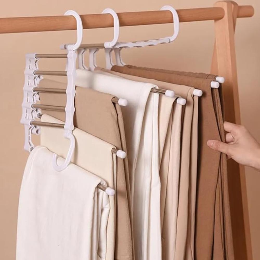 Flectra Pants Rack - Foldable Stainless Steel Organizer, Space-Saving Hangers for Pants