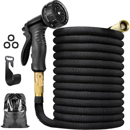 Expandable Garden Hose 100ft, Lightweight Flexible Water Hose with 8 Spray Patterns, Retractable Yard Hose for Watering