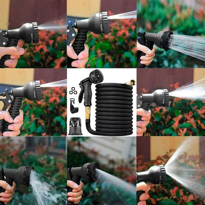Expandable Garden Hose 100ft, Lightweight Flexible Water Hose with 8 Spray Patterns, Retractable Yard Hose for Watering