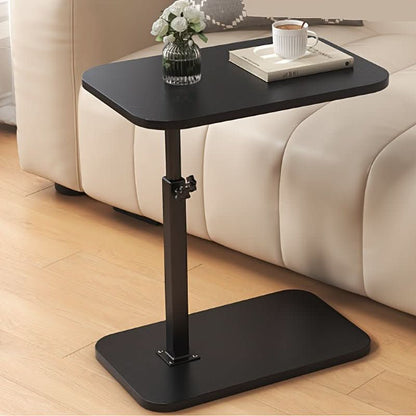Adjustable Side Table with Height Control for Sofa & Bedside Use in Wood & Metal Frame