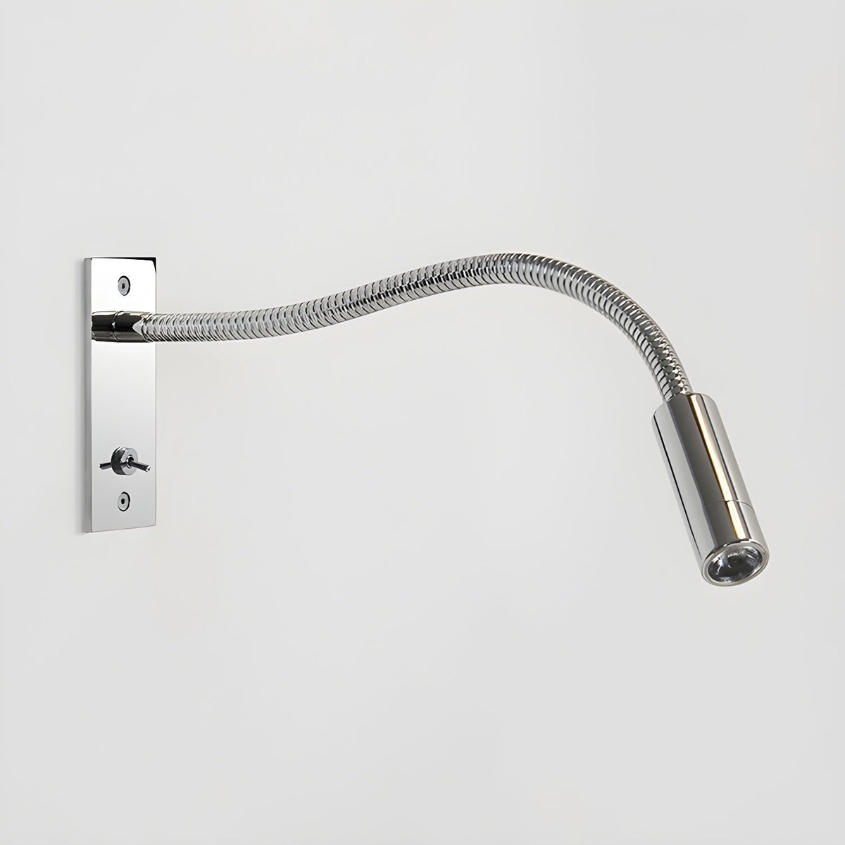 Adjustable LED Reading Light Wall Mount Black Metal Gooseneck Arm Sconce for Bedroom Nightstand Study Desk Task Lighting Modern Minimalist S