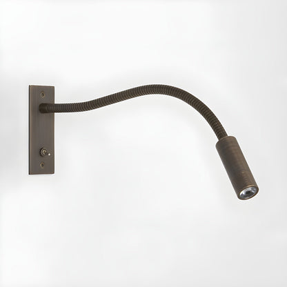 Adjustable LED Reading Light Wall Mount Black Metal Gooseneck Arm Sconce for Bedroom Nightstand Study Desk Task Lighting Modern Minimalist S
