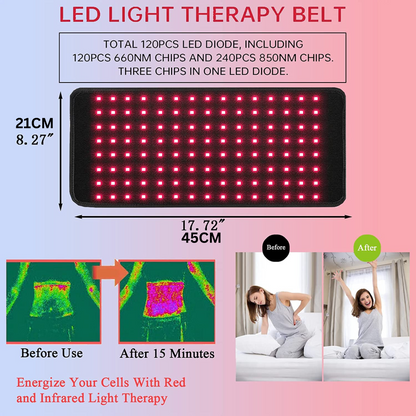 Flexible Red Light Therapy Device with Dual Wavelengths | Pain Relief Pad for Comprehensive Body Coverage