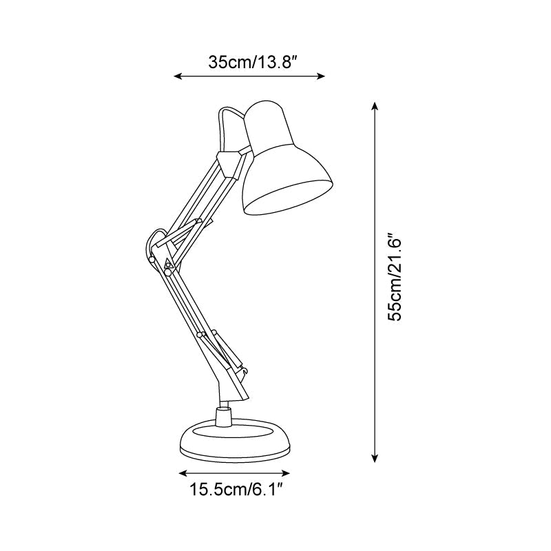 Articulating Metal Arm Task Lamp 21.6 in with Multicolor Accents for Desks Bedrooms Home Office Reading Study Workspace Nightstand