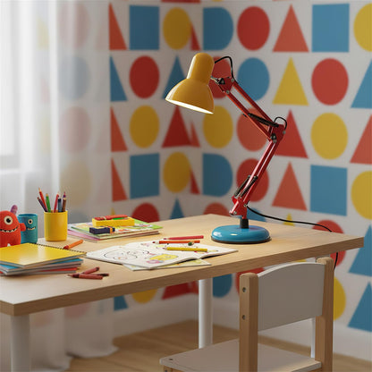 Articulating Metal Arm Task Lamp 21.6 in with Multicolor Accents for Desks Bedrooms Home Office Reading Study Workspace Nightstand