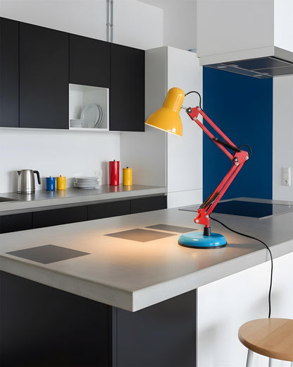 Articulating Metal Arm Task Lamp 21.6 in with Multicolor Accents for Desks Bedrooms Home Office Reading Study Workspace Nightstand