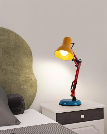 Articulating Metal Arm Task Lamp 21.6 in with Multicolor Accents for Desks Bedrooms Home Office Reading Study Workspace Nightstand