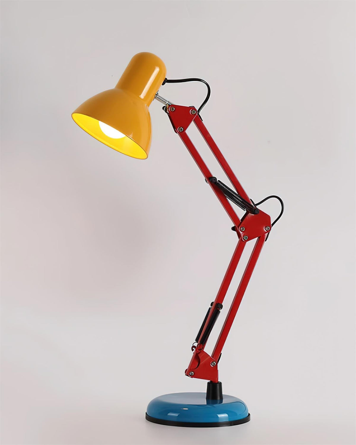 Articulating Metal Arm Task Lamp 21.6 in with Multicolor Accents for Desks Bedrooms Home Office Reading Study Workspace Nightstand