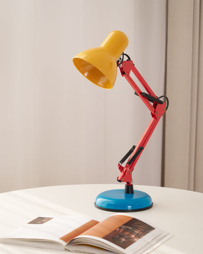 Articulating Metal Arm Task Lamp 21.6 in with Multicolor Accents for Desks Bedrooms Home Office Reading Study Workspace Nightstand