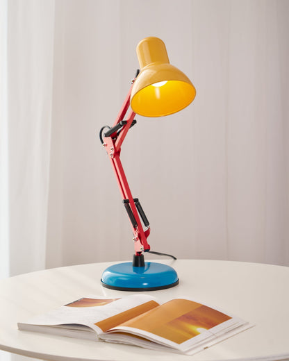 Articulating Metal Arm Task Lamp 21.6 in with Multicolor Accents for Desks Bedrooms Home Office Reading Study Workspace Nightstand