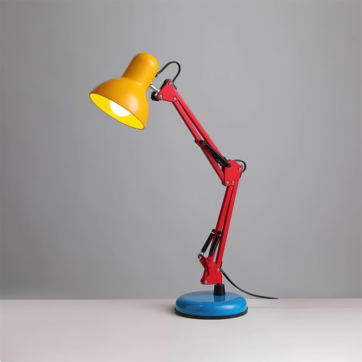Articulating Metal Arm Task Lamp 21.6 in with Multicolor Accents for Desks Bedrooms Home Office Reading Study Workspace Nightstand