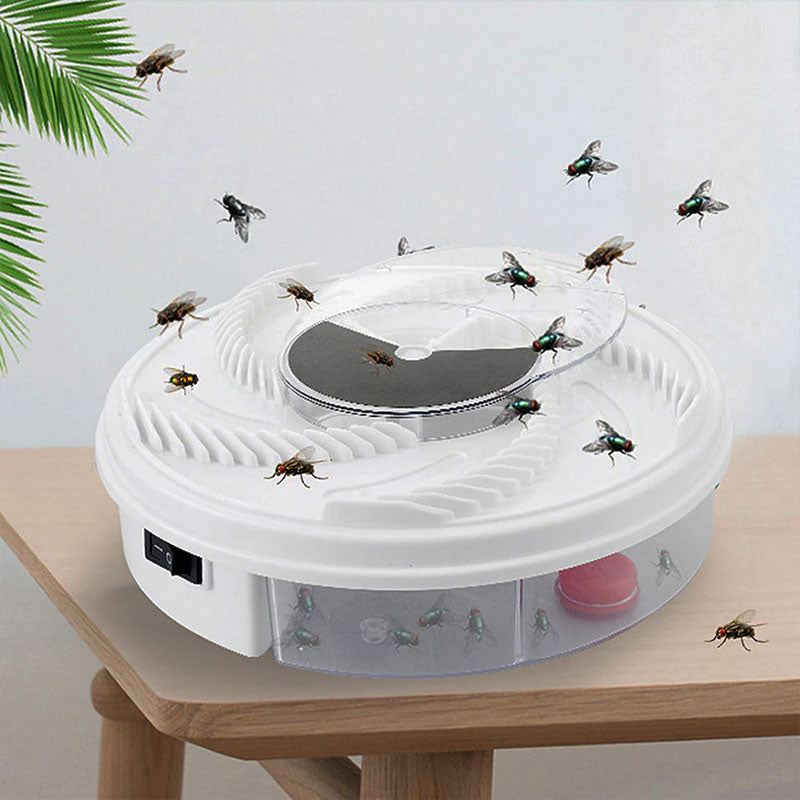 USB Powered Rotating Fly Trap for Indoor & Outdoor Use – Chemical-Free Insect Catcher with Bait Station