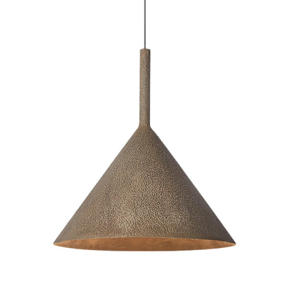 Iron Ceiling Fixture Hammered Texture Adjustable Height 18×19 in Overhead Dining Kitchen Island Entryway Aged Bronze Cone Shade