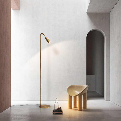 Arching Brass Spotlight Lamp with Adjustable LED Temperature 51 in Tall for Modern Homes Offices and Art Spaces