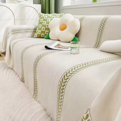 Flora Couch Cover - Premium Chenille, Leaf Pattern