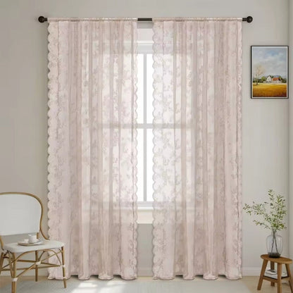 Flora Sheer Curtains - Lightweight Microfiber for Living Room, Elegant Design