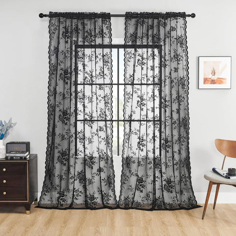 Flora Sheer Curtains - Lightweight Microfiber for Living Room, Elegant Design