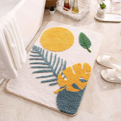 Fiora Bath Mat - Non-Slip Microfiber, Floral Design