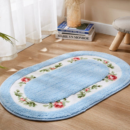 Rosa Bath Mat - Plush Microfibre, Non-Slip Floral Design