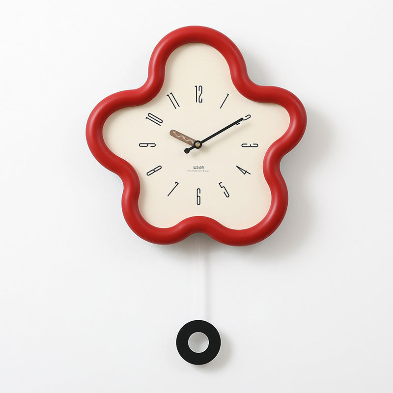 Floral Elegance | 3D Floral Pendulum Wall Clock with Silent Movement | Nature-Inspired Decor for Tranquil Spaces