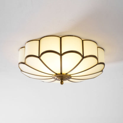 Brass Ceiling Light Flush Mount Frosted Glass Multi-Arm for Bedroom Study Living Room Modern Semi-Flush Home Indoor Accent Lighting