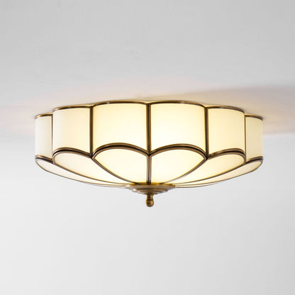 Brass Ceiling Light Flush Mount Frosted Glass Multi-Arm for Bedroom Study Living Room Modern Semi-Flush Home Indoor Accent Lighting