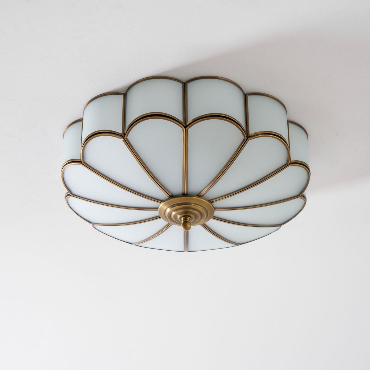 Brass Ceiling Light Flush Mount Frosted Glass Multi-Arm for Bedroom Study Living Room Modern Semi-Flush Home Indoor Accent Lighting