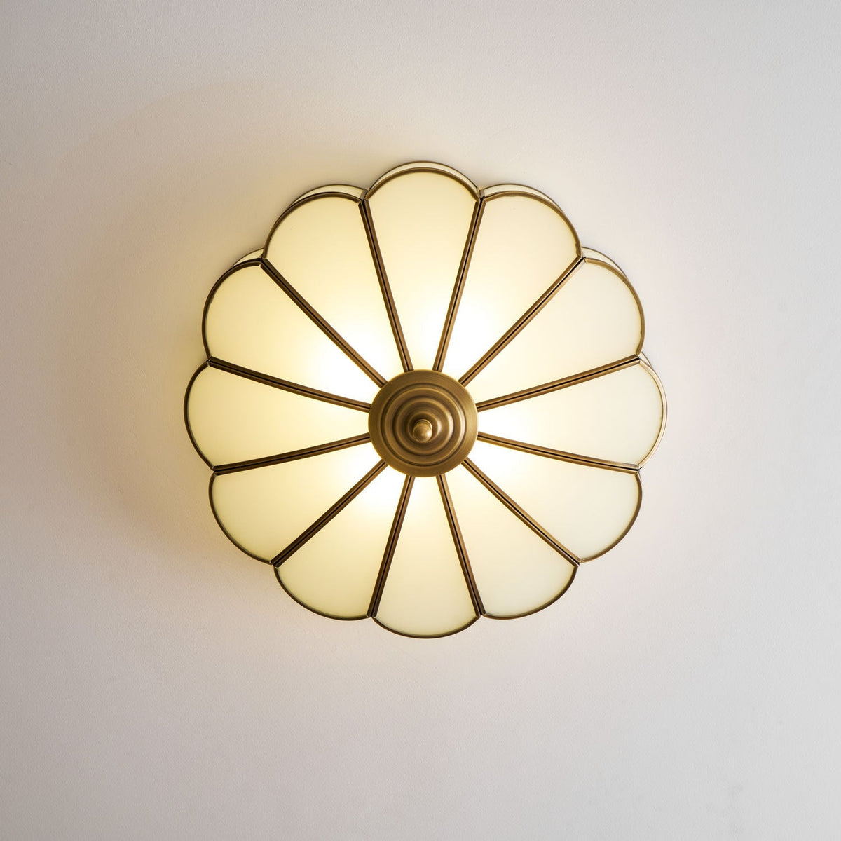 Brass Ceiling Light Flush Mount Frosted Glass Multi-Arm for Bedroom Study Living Room Modern Semi-Flush Home Indoor Accent Lighting