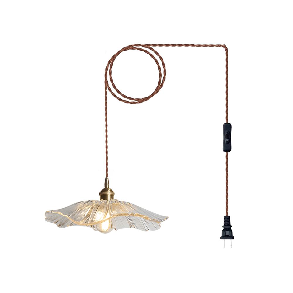 Hanging Ceiling Fixture with Floral Glass Shade 11 in x 5 in for Dining Areas Kitchen Islands Breakfast Nooks Pink Clear Green Finish Adjust
