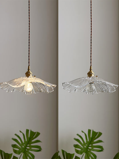 Hanging Ceiling Fixture with Floral Glass Shade 11 in x 5 in for Dining Areas Kitchen Islands Breakfast Nooks Pink Clear Green Finish Adjust