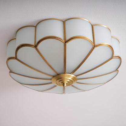Brass Ceiling Light Flush Mount Frosted Glass Multi-Arm for Bedroom Study Living Room Modern Semi-Flush Home Indoor Accent Lighting