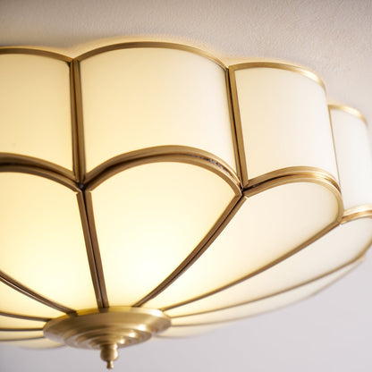 Brass Ceiling Light Flush Mount Frosted Glass Multi-Arm for Bedroom Study Living Room Modern Semi-Flush Home Indoor Accent Lighting