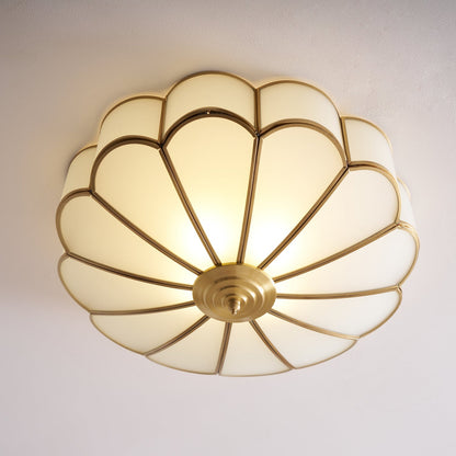 Brass Ceiling Light Flush Mount Frosted Glass Multi-Arm for Bedroom Study Living Room Modern Semi-Flush Home Indoor Accent Lighting