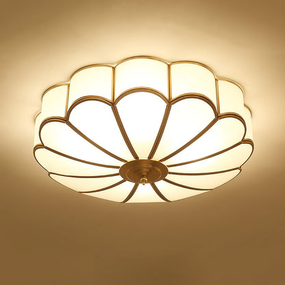 Brass Ceiling Light Flush Mount Frosted Glass Multi-Arm for Bedroom Study Living Room Modern Semi-Flush Home Indoor Accent Lighting