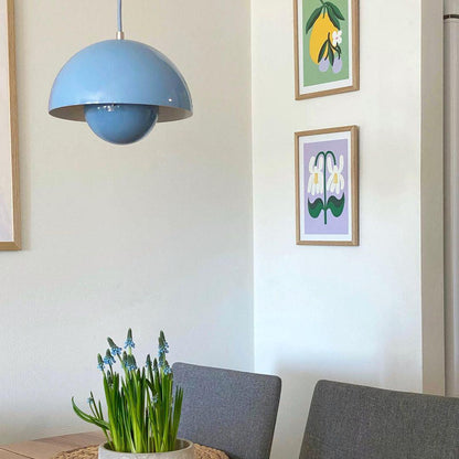 Geometric Aluminum Hanging Fixture 9 Inch Matte Modern Overhead Illumination for Kitchen Dining Room Entry