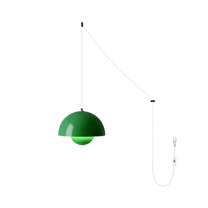 Aluminum Overhead Fixture 9 in Dome Shade Adjustable Cord Contemporary Lighting Kitchen Dining Room Island Ceiling Lamp Geometric Hemisphere