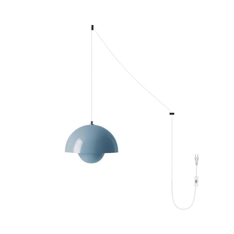 Aluminum Overhead Fixture 9 in Dome Shade Adjustable Cord Contemporary Lighting Kitchen Dining Room Island Ceiling Lamp Geometric Hemisphere