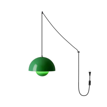 Aluminum Overhead Fixture 9 in Dome Shade Adjustable Cord Contemporary Lighting Kitchen Dining Room Island Ceiling Lamp Geometric Hemisphere