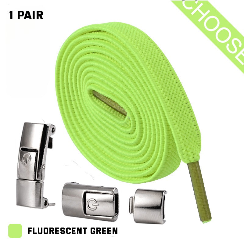 No-Tie Shoe Laces with Quick-Lock System – Elastic Lacing for Sneakers, Running Shoes & Everyday Footwear – One-Click Easy On/Off Closure