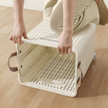 FoldEase | Collapsible Laundry Basket with Wheels & Space-Saving Design | Durable Storage Solution for Easy Transport