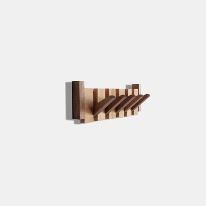 Foldable Wall Hook in Beech and Walnut Wood – Space-Saving Design for Coats and Accessories