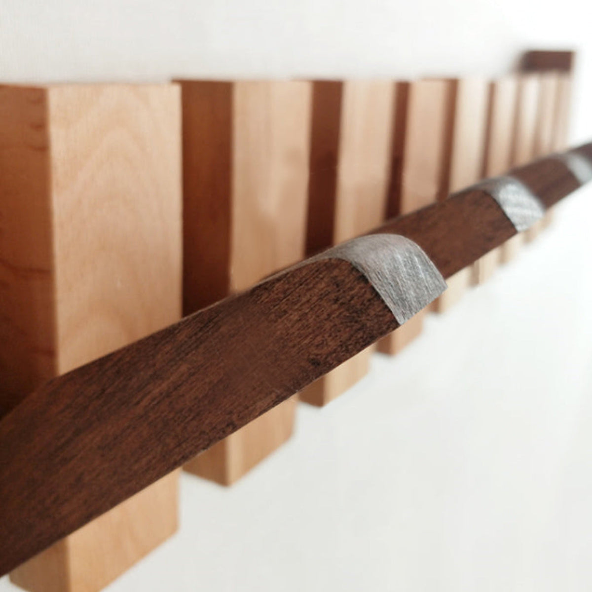 Foldable Wall Hook in Beech and Walnut Wood – Space-Saving Design for Coats and Accessories