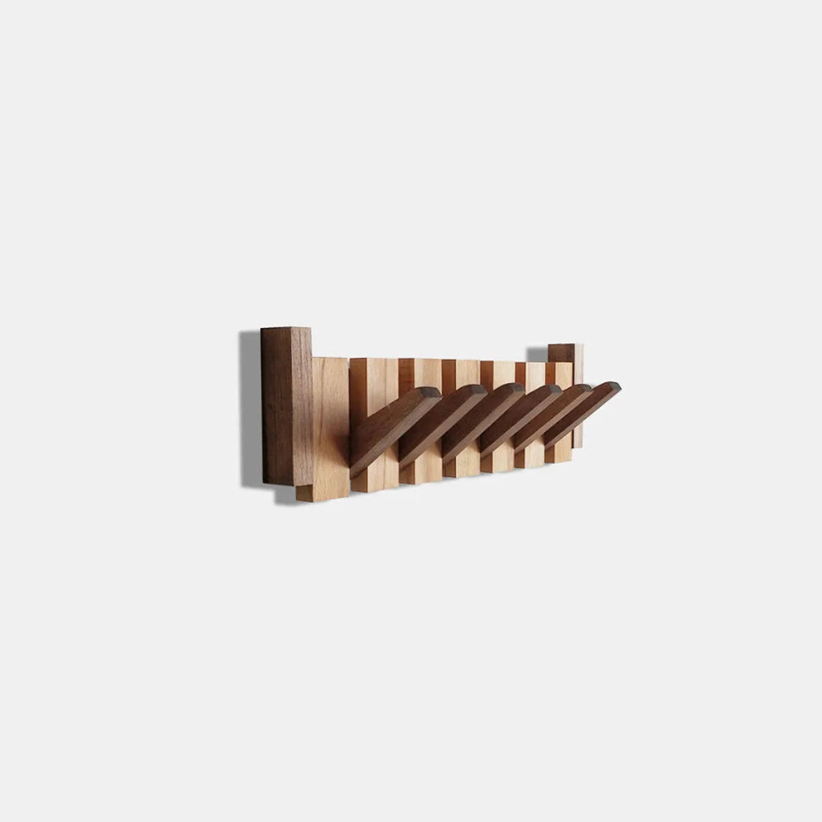 Foldable Wall Hook in Beech and Walnut Wood – Space-Saving Design for Coats and Accessories