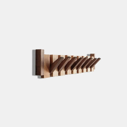 Foldable Wall Hook in Beech and Walnut Wood – Space-Saving Design for Coats and Accessories