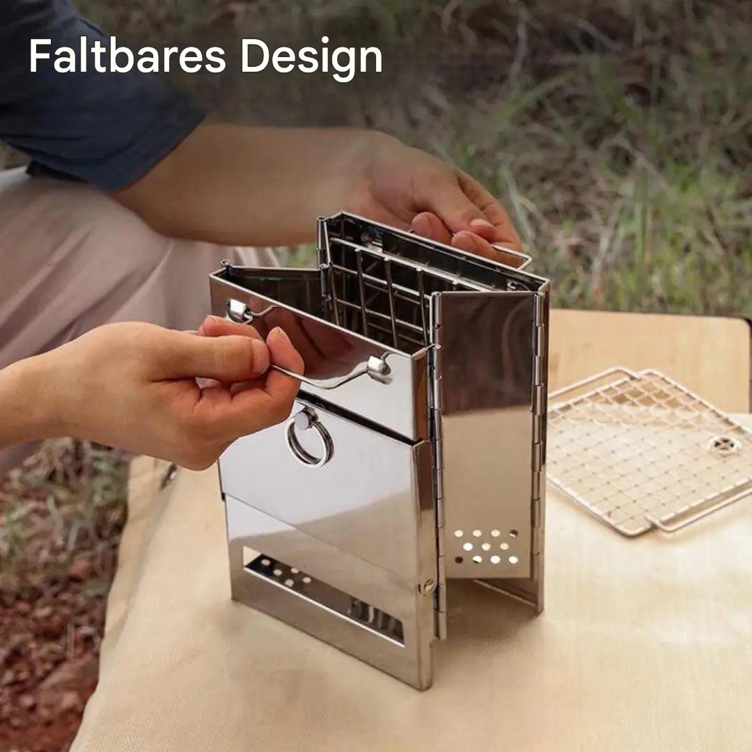 Foldable Wood Burning Stove | Stainless Steel with Efficient Combustion | Compact Design for Outdoor Adventures