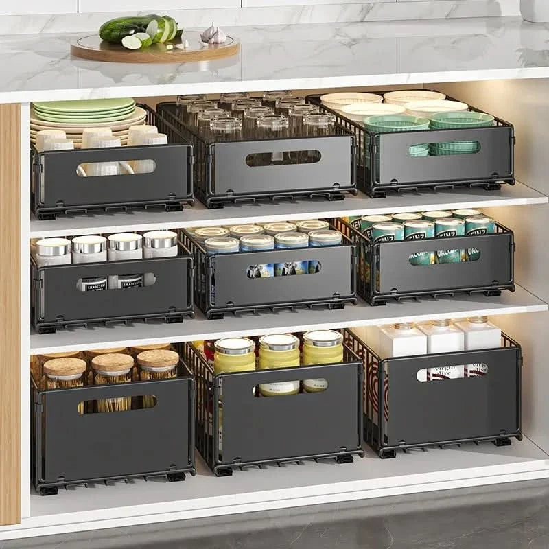 SORTFLOW – Pull-Out Basket Rack for Household Kitchen Storage