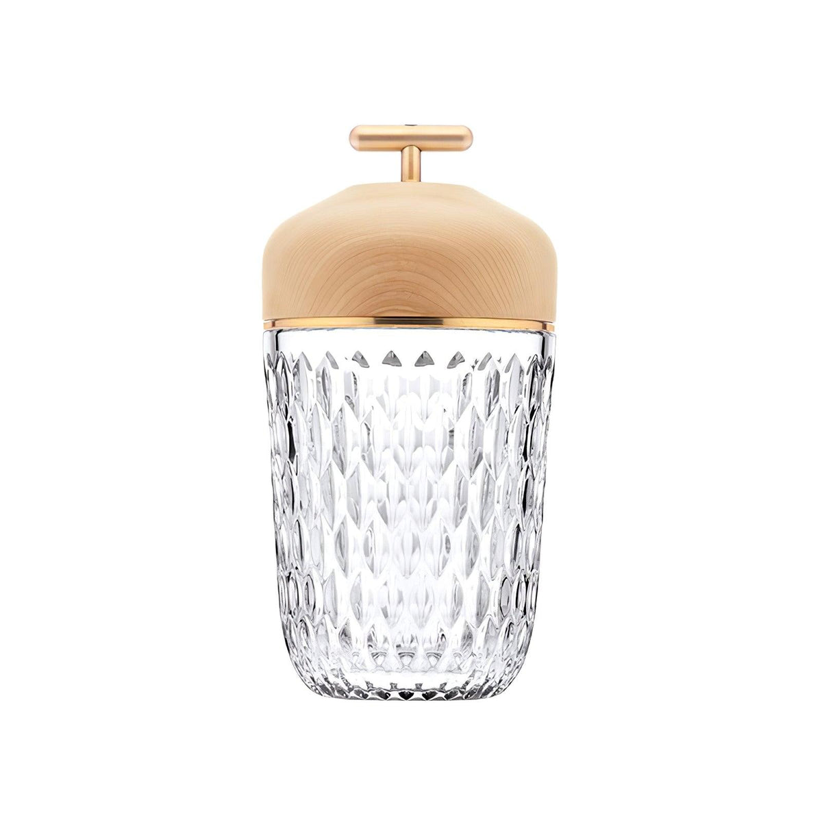 Rechargeable Crystal Desk Lamp with Wood Accents & USB Port – 11 in Cordless LED Reading Light for Nightstand, Office, Bedroom, Patio