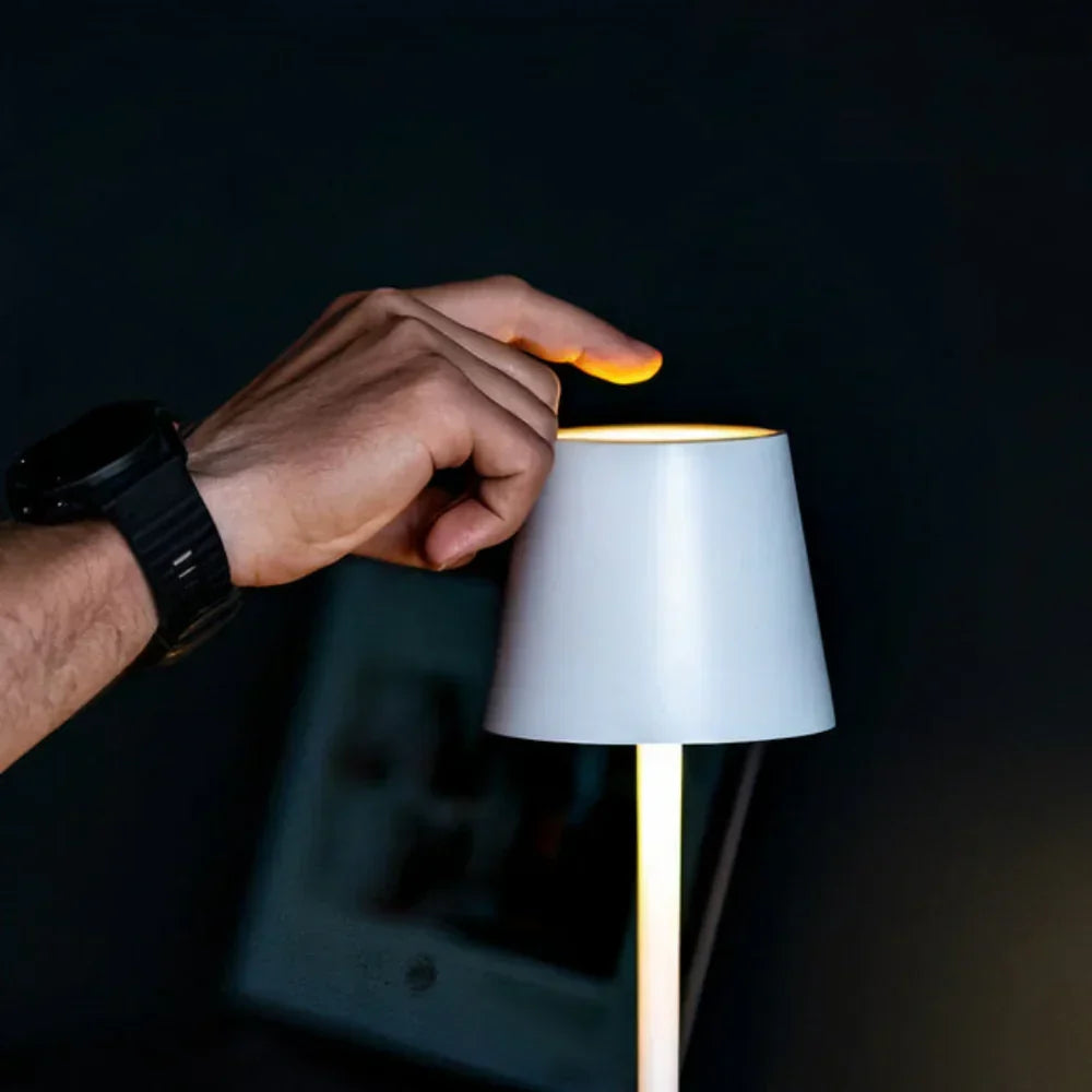 Rechargeable LED Table Lamp with Touch Control – Cordless Portable Light for Indoor & Outdoor Use – IP65 Waterproof Desk Lamp – Adjustable