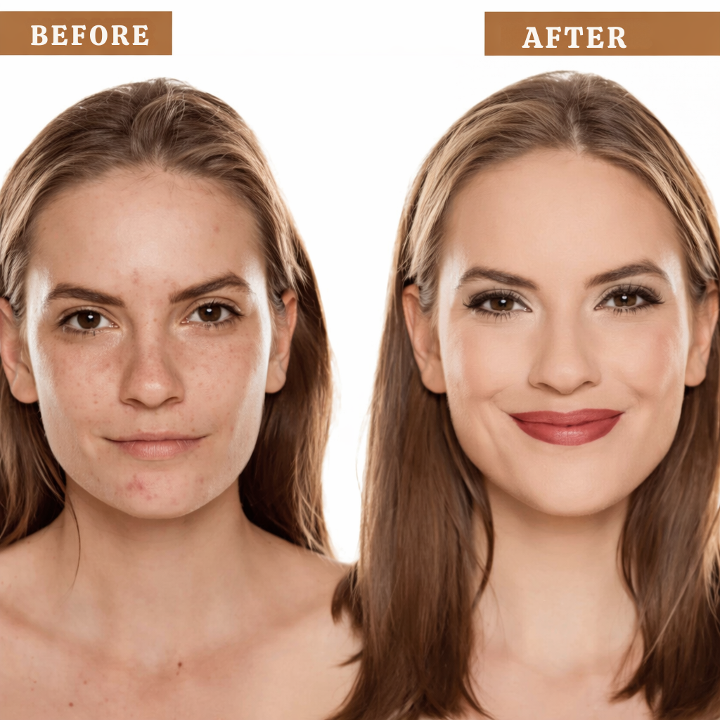 Color-Adapting Foundation Stick with Built-In Brush for Flawless Skin Tone Matching and Hydration | Cream Foundation Makeup | Travel-Friendl